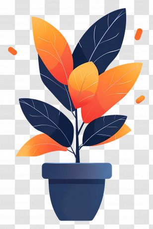 Flower Pot - Potted Plant With Colorful Leaves Transparent PNG