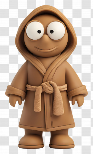 Bathrobe - Brown Character In Robe Transparent PNG