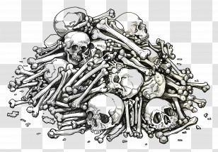 Pile Of Skulls - Pile Of Skulls And Bones Transparent PNG