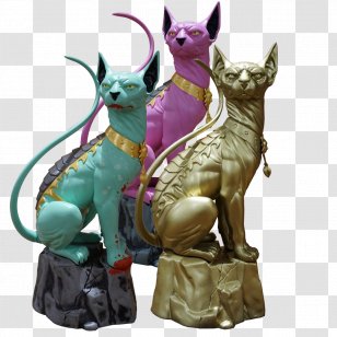 Cat Figurine Statue Maneki-neko Gold - Sculpture Transparent PNG