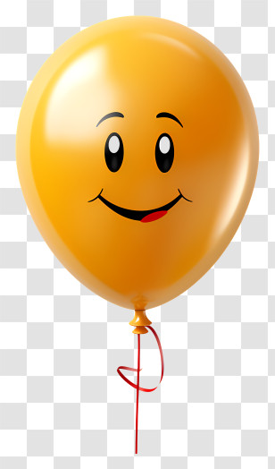 Yellow Balloon - Smiling Yellow Balloons For Festivities Transparent PNG