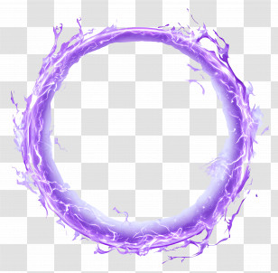 Circle Frame - Purple Energy Ring With Electric Sparks Transparent PNG
