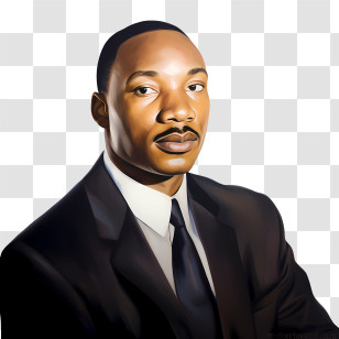Martin Luther King - Realistic Portrait Of A Man In Formal Attire Transparent PNG