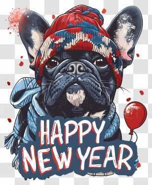 Christmas Dog - Charming Dog In Winter Hat For New Year Transparent PNG