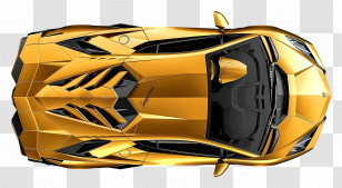 Yellow Sports Car - Yellow Sports Car Top View Transparent PNG