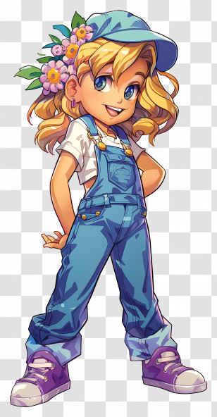 Strawberry Shortcake - Girl In Blue Overalls Transparent PNG
