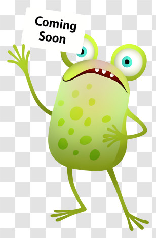 Frog Coming Soon - Green Cartoon Frog With Sign Transparent PNG