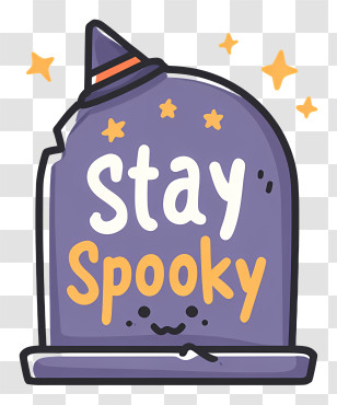 Stay Spooky - Stay Spooky Text With Witch Hat Transparent PNG