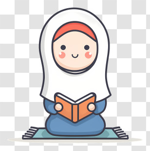 Muslim Girl Reading Quran - Girl Reading In Prayer Transparent PNG
