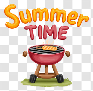 Minimalist Summer Word Logo - Summer Time BBQ Grill Illustration Transparent PNG
