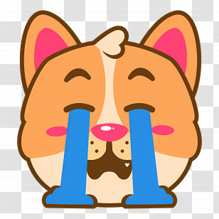 Cat Emoji - Crying Dog Face Cartoon Illustration Transparent PNG