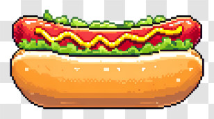 Pixel Hot Dog - Pixel Art Hot Dog Transparent PNG