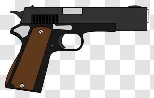 Handgun - Black And Brown Handgun Icon Transparent PNG