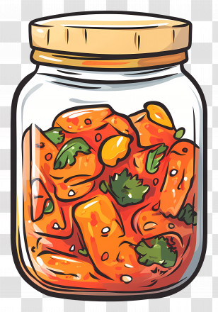 Kimchi Jar - Colorful Illustration Of Carrots In A Pickling Jar Transparent PNG