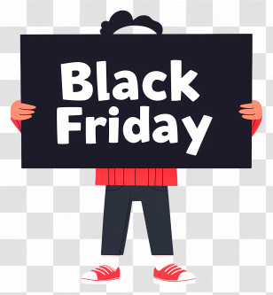 Black Friday Sign - Black Friday Shopping Concept Illustration Transparent PNG