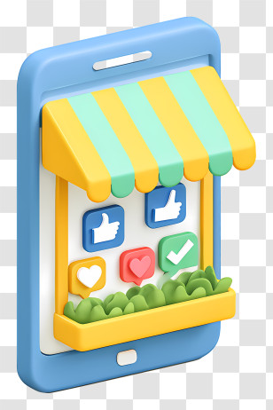 Smartphone Online Shopping - Cute Mobile Storefront With Likes Transparent PNG