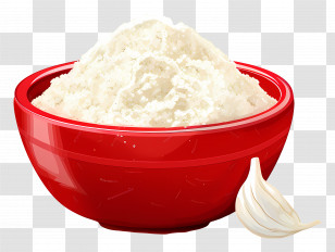 Garlic Powder - Garlic Paste In Red Bowl Transparent PNG