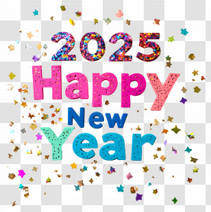 2025 Happy New Year - Happy New Year 2025 Celebration Design Transparent PNG