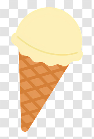 Food - Vanilla Ice Cream Cone Transparent PNG