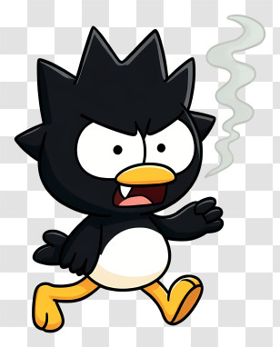 Badtz Maru - Angry Cartoon Bird Running Transparent PNG