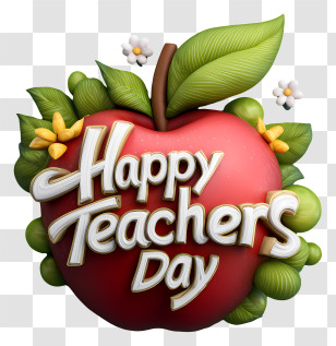 Happy Teachers Day Text - Happy Teacher Day With Apple Transparent PNG