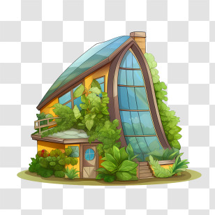 Eco House - Modern Eco-Friendly House With Green Design Transparent PNG