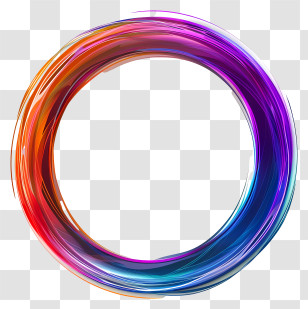 Round Frame - Colorful Circular Gradient Design Transparent PNG