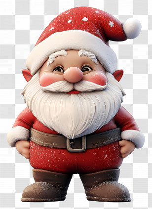 Christmas Gnome - Jolly Santa Claus In Red Outfit Transparent PNG