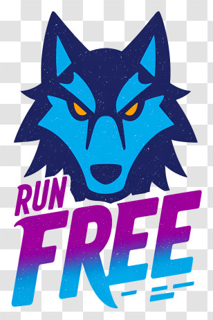 Run Free - Run Free Wolf Logo Illustration Transparent PNG