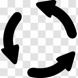 Circle Arrow - Black Recycle Symbol With Arrows Transparent PNG