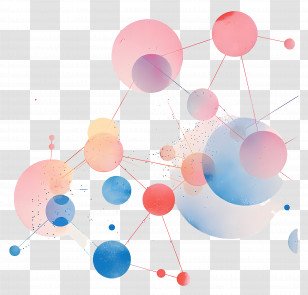 Abstract Background - Colorful Molecular Network Artwork Transparent PNG
