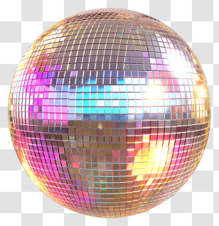Disco Ball - Shiny Colorful Reflective Disco Ball Transparent PNG