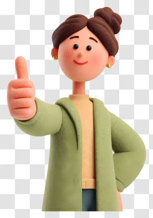 Woman Giving Thumbs Up - Clay Character With Thumbs Up Transparent PNG