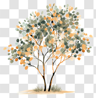 Tree - Watercolor Tree Illustration With Soft Hues Transparent PNG