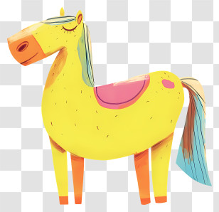 Cartoon Horse - Yellow Cartoon Horse Transparent PNG
