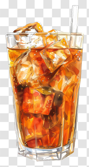 Iced Tea - Refreshing Iced Tea In Glass Transparent PNG