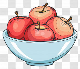 Bowl With Red Apples - Fruit Bowl Filled With Red Apples Transparent PNG