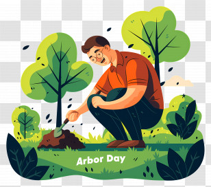 Arbor Day - Arbor Day Tree Planting Illustration Transparent PNG