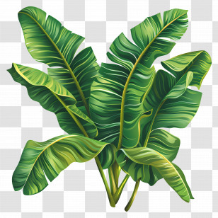 Banana Leaves - Tropical Banana Leaves Illustration Transparent PNG