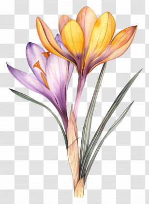 Crocus Flowers - Crocus Flowers In Bloom Transparent PNG