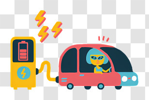 Car Charging - Electric Car Charging At Station Transparent PNG