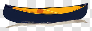 Canoe - Yellow And Black Canoe With Paddle Transparent PNG