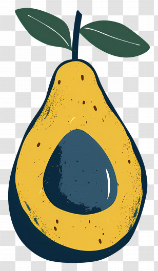 Avocado - Yellow Avocado With Seed Illustration Transparent PNG