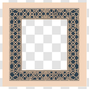 Minimalized Flat Vector Illustrate - Elegant Decorative Photo Frame Design Transparent PNG