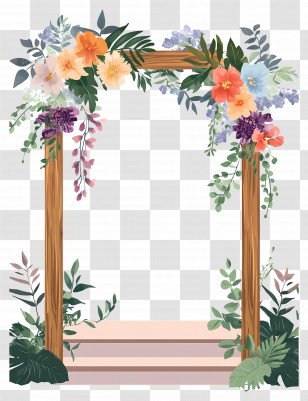 Wedding Flower Background - Floral Arch Decoration For Wedding Settings Transparent PNG