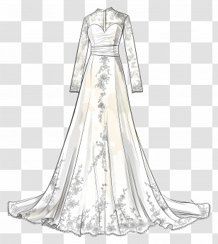 Lace Wedding Dress - Elegant Wedding Dress Transparent PNG