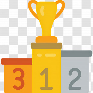 Trophy Podium - Golden Trophy On Podium Illustration Transparent PNG