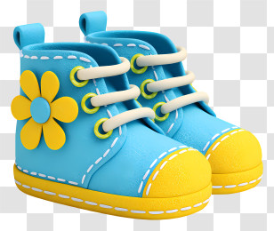 Cute Baby Shoes - Blue And Yellow Children's Shoes Transparent PNG