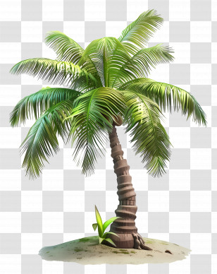 Coconut Tree - Tropical Palm Tree Illustration Transparent PNG