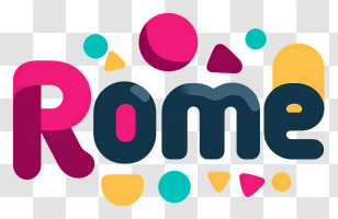 Rome - Playful Colorful Rome Logo Transparent PNG